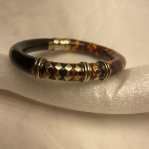 Vintage Flli Menegatti tortoiseshell enamel & 925k sterling bangle
